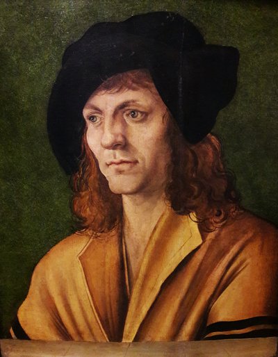 Portret van een man in een gele wambuis door Hans Leonhard Schäufelein